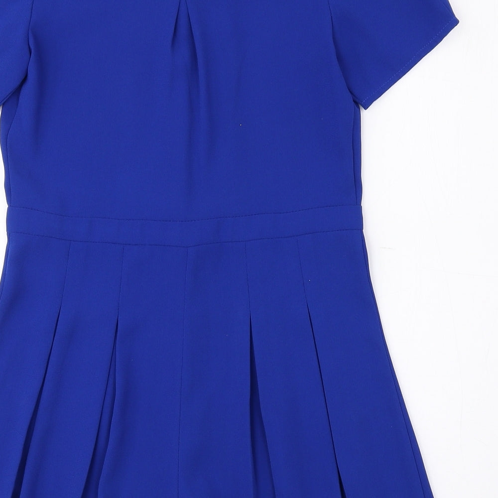 NEXT Girls Blue Polyester Playsuit One-Piece Size 10 Years Button - Chiffon