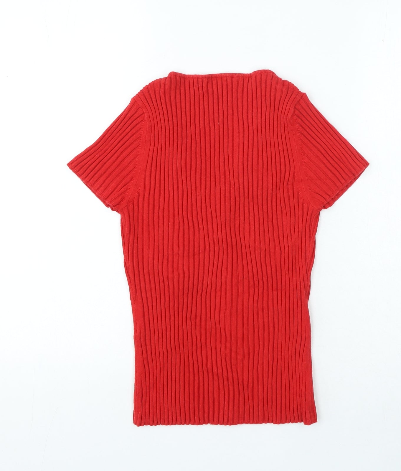 Planet Womens Red Modal Jersey T-Shirt Size M V-Neck