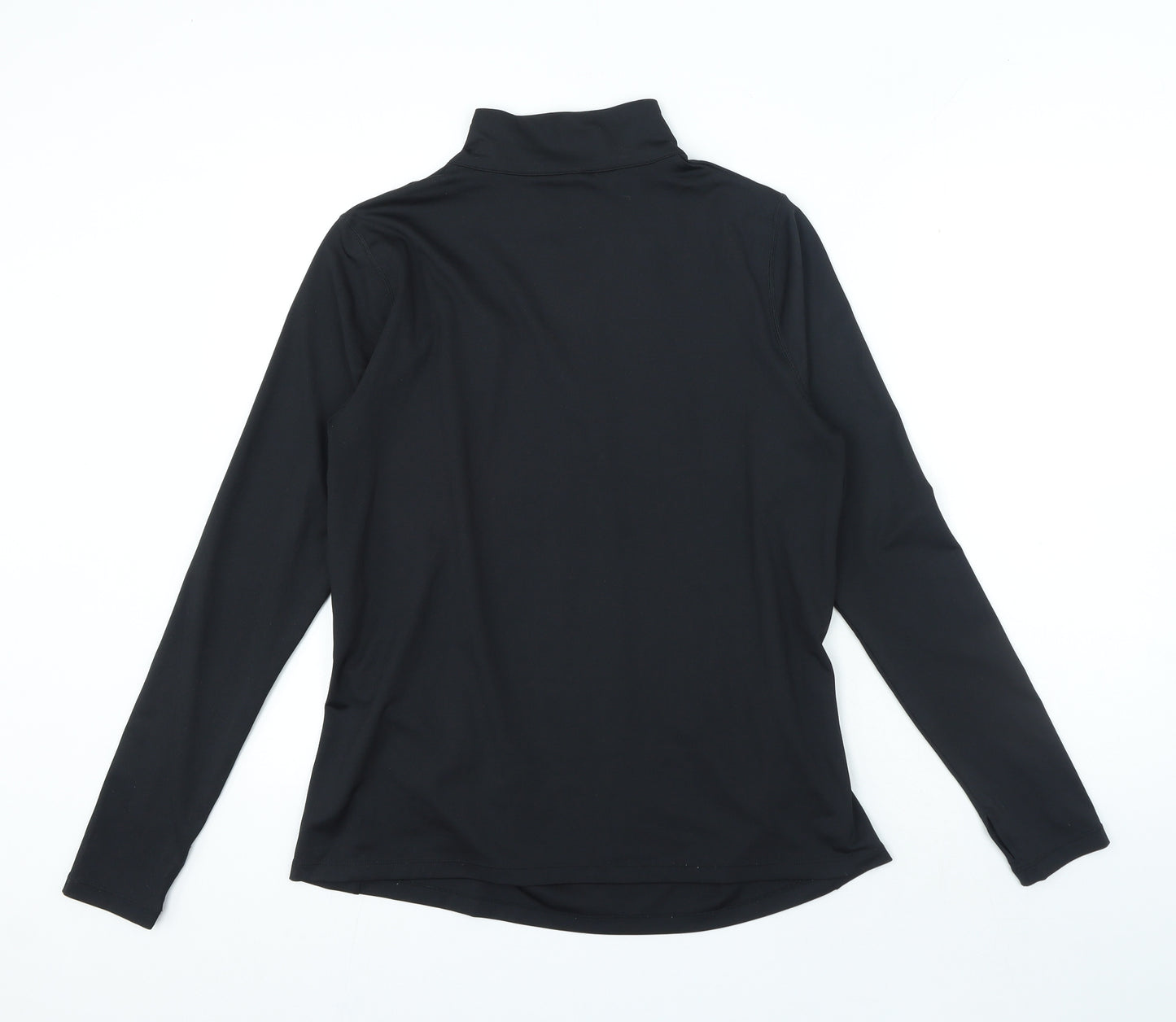 Pink Soda Womens Black Polyester Pullover Casual Size 12 High Neck Zip - Logo