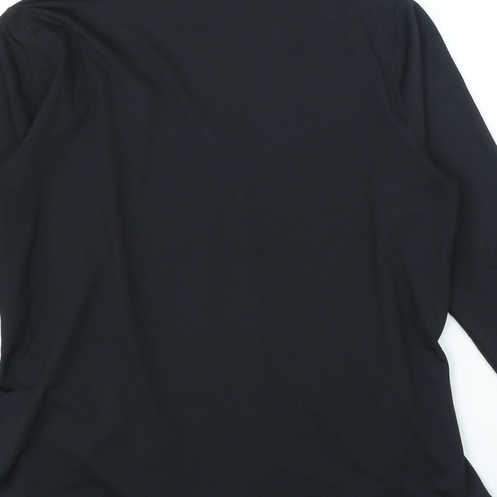 Pink Soda Womens Black Polyester Pullover Casual Size 12 High Neck Zip - Logo
