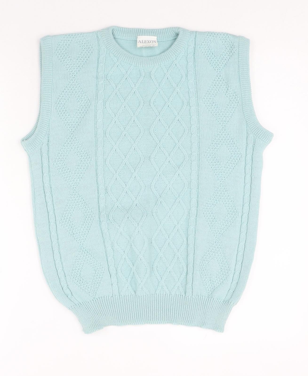 Alexon Womens Blue Round Neck Wool Vest Jumper Size M