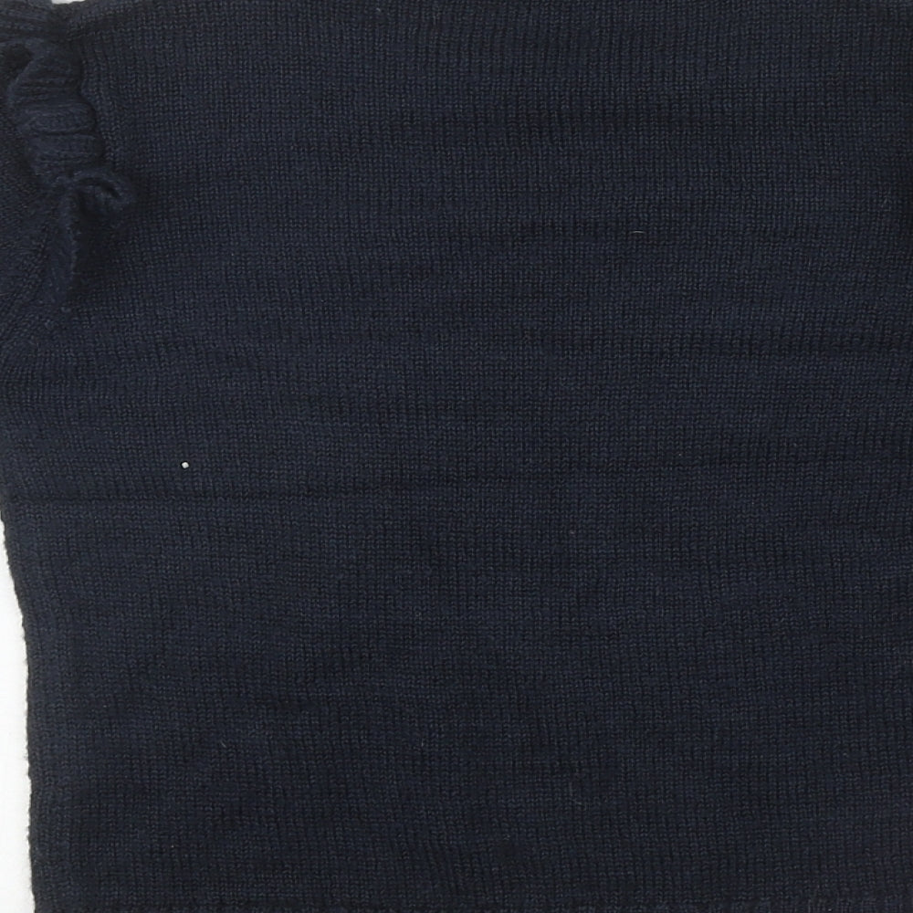 River Island Girls Blue Round Neck Acrylic Pullover Jumper Size 8 Years - Frills