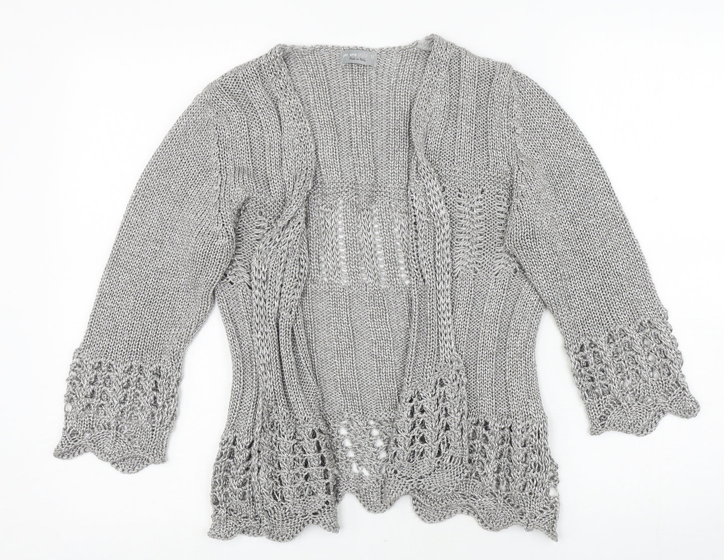 Per Una Womens Silver V-Neck Acrylic Cardigan Jumper Size 12