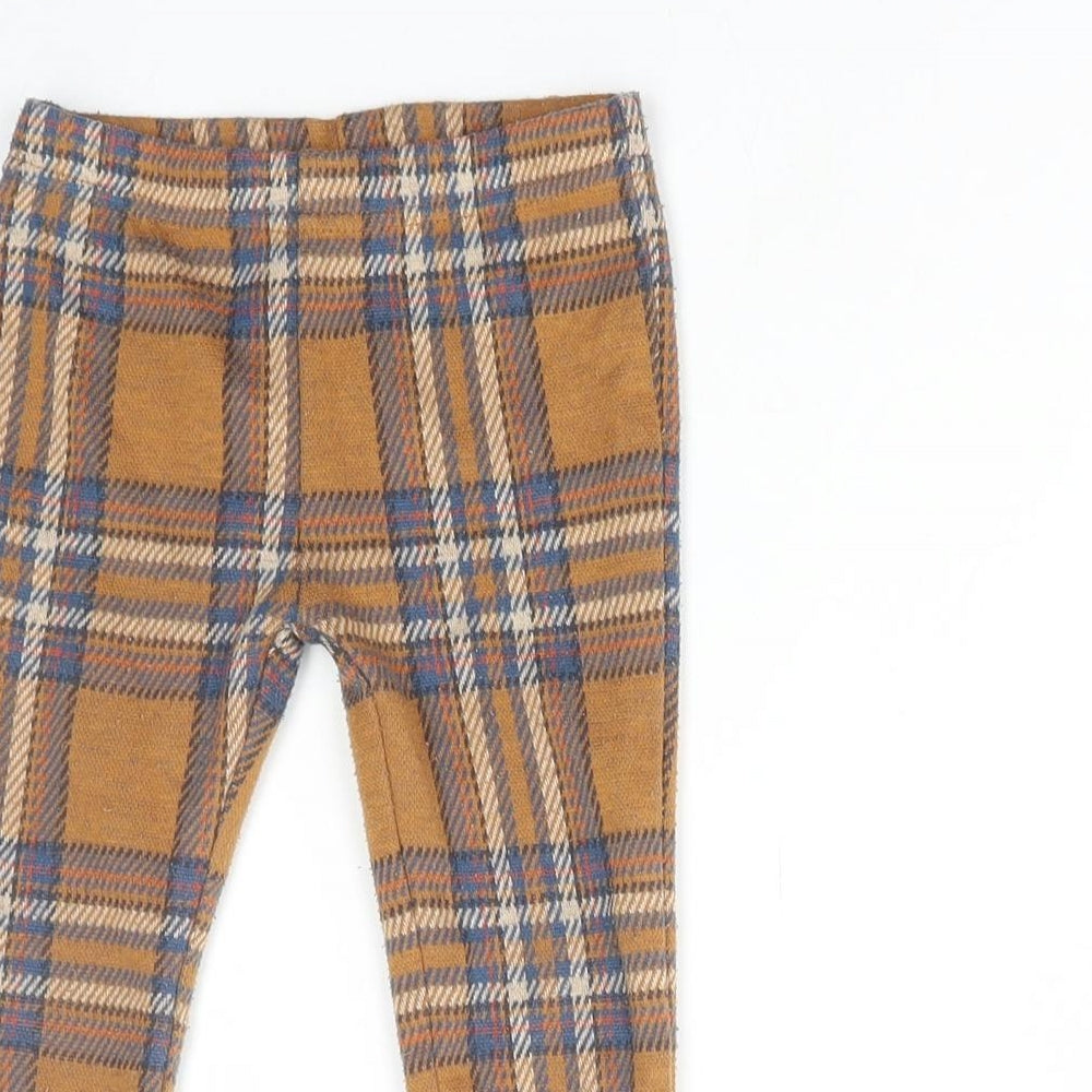 NEXT Girls Multicoloured Plaid Cotton Capri Trousers Size 2-3 Years Regular Pullover - Leggings