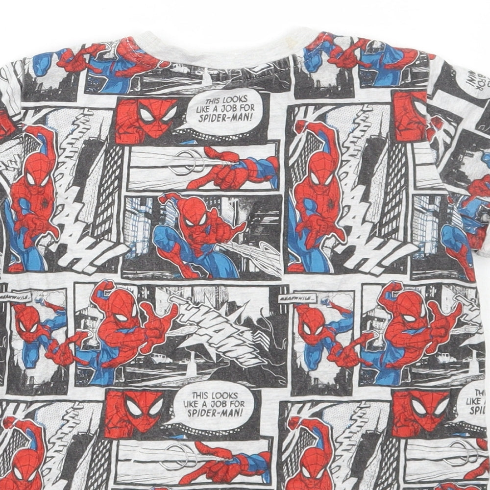 Preworn Boys Grey Polyester Basic T-Shirt Size 2-3 Years Round Neck Pullover - Spider-Man