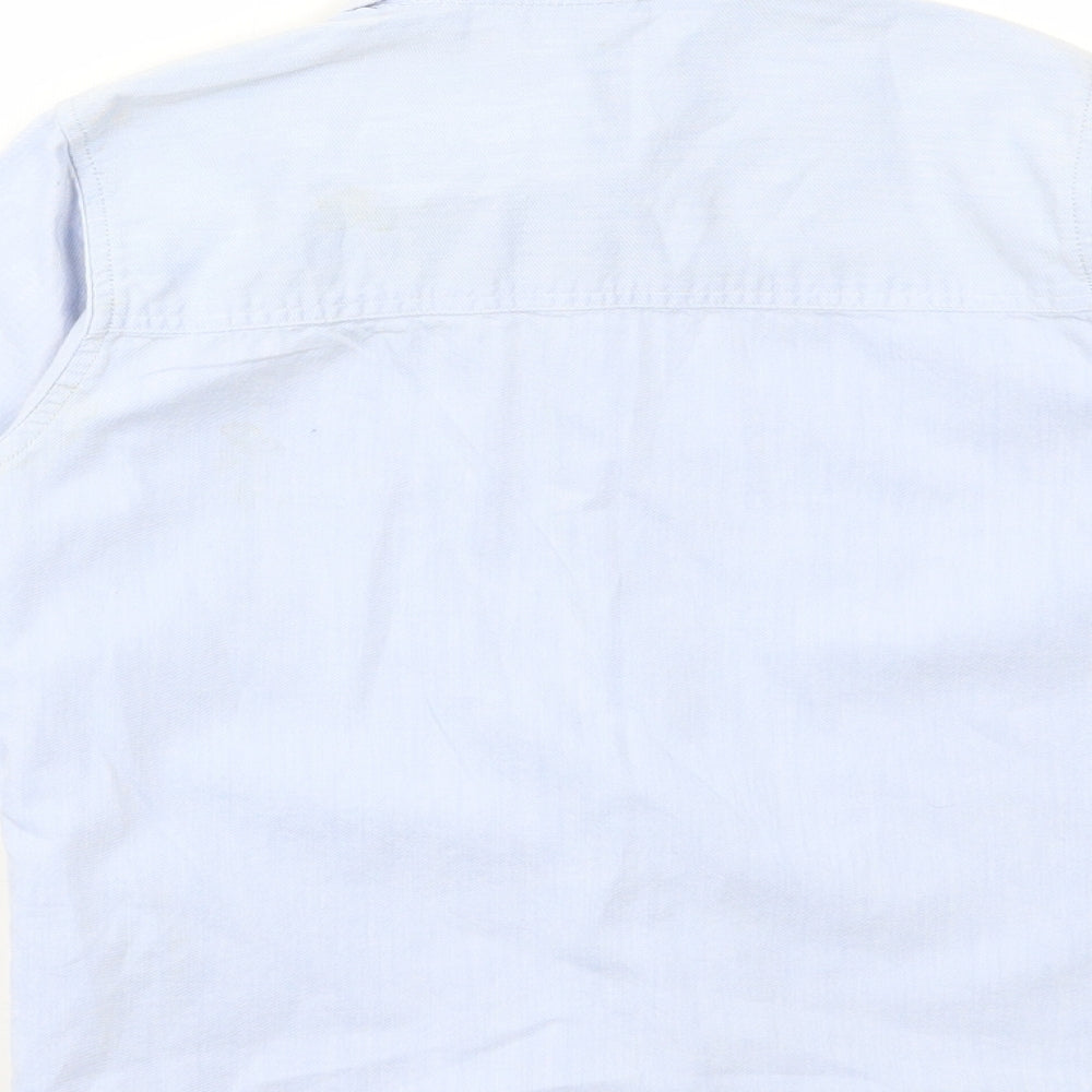 name it Boys Blue Cotton Basic Button-Up Size 5 Years Collared Button