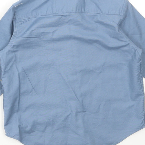 NEXT Boys Blue Cotton Basic Button-Up Size 5 Years Collared Button