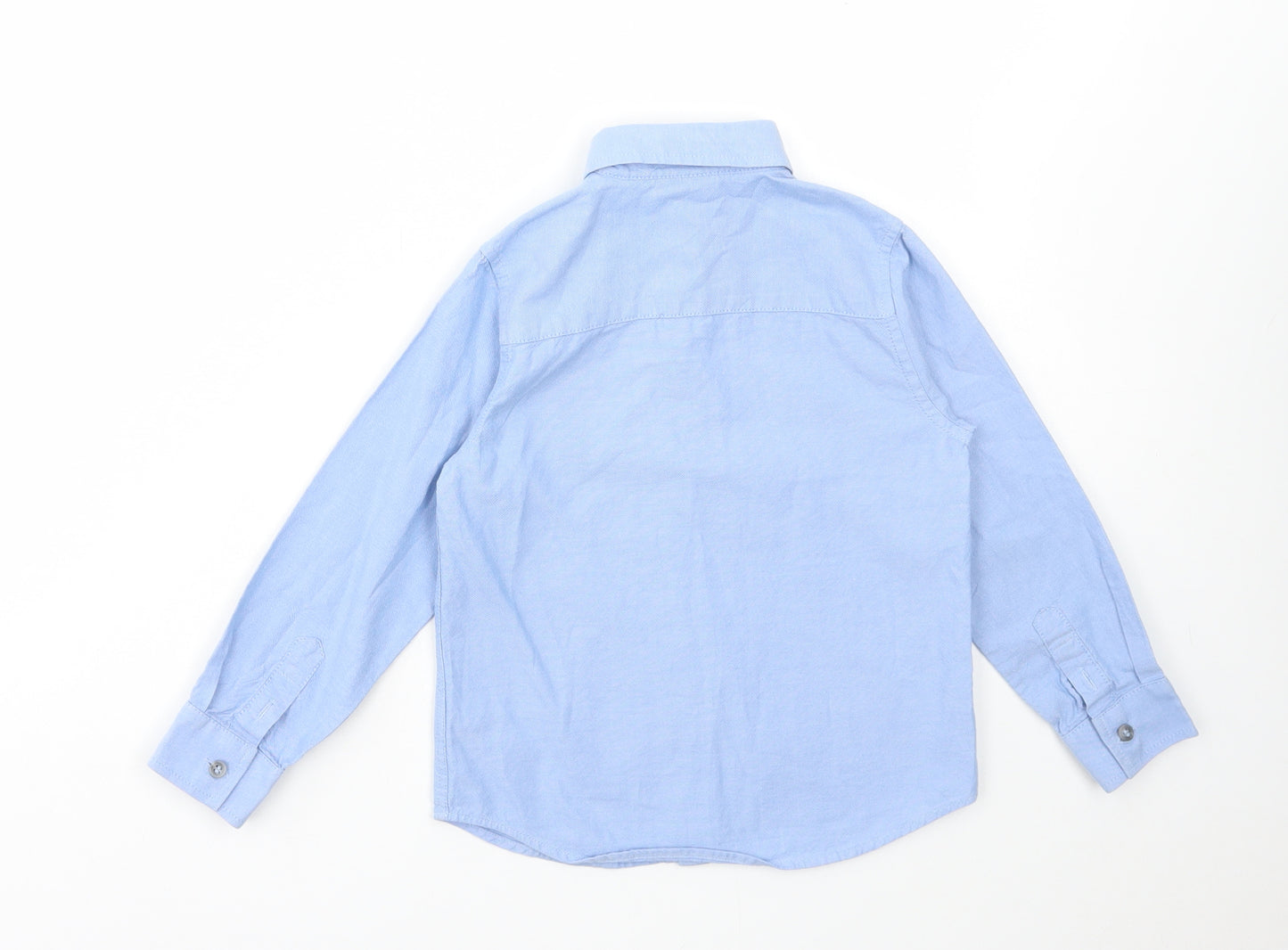NEXT Boys Blue Cotton Basic Button-Up Size 5 Years Collared Button