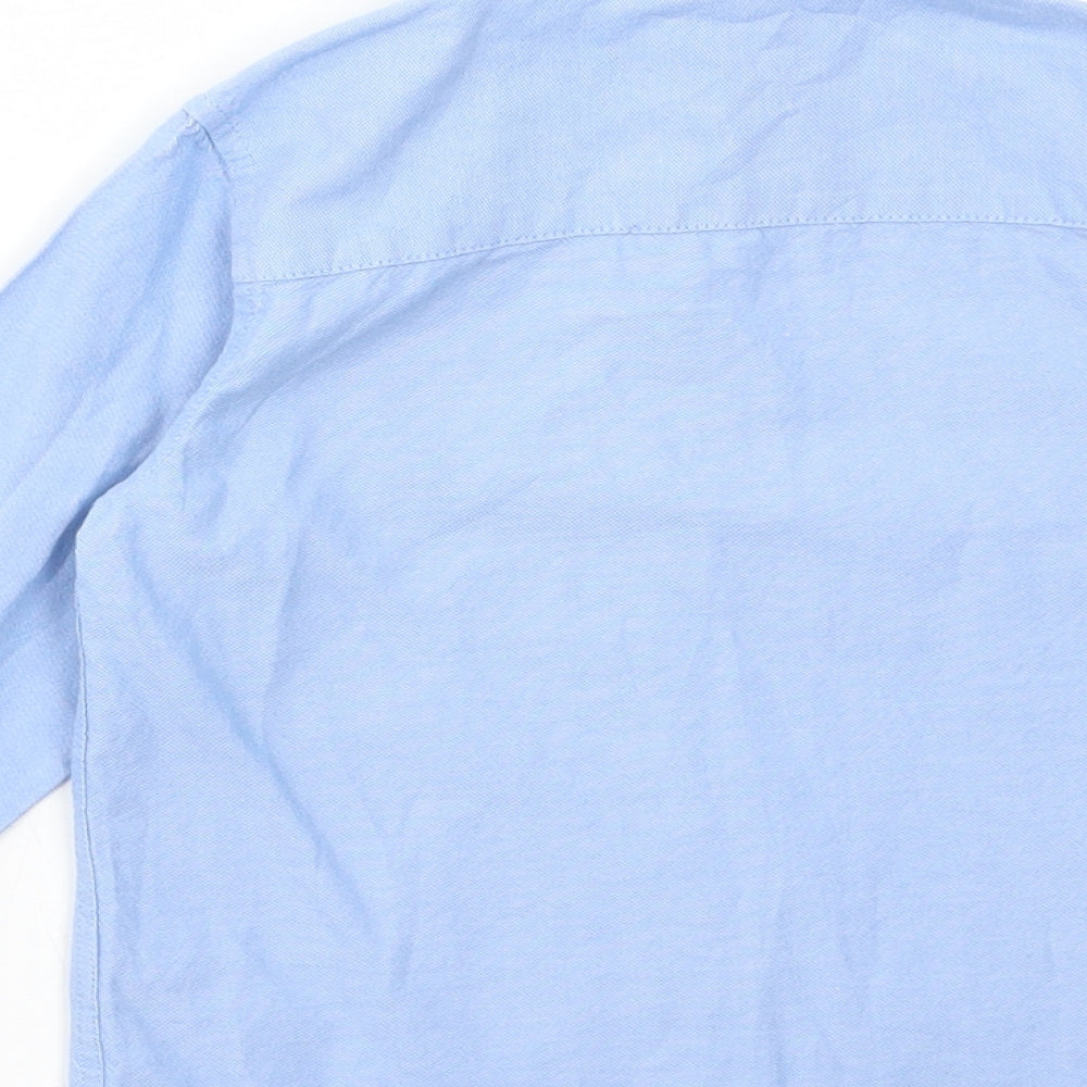 NEXT Boys Blue Cotton Basic Button-Up Size 5 Years Collared Button
