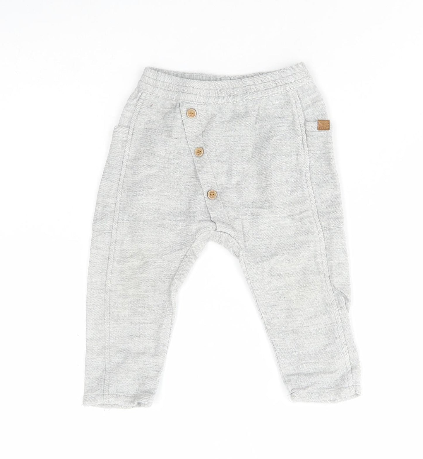 Zara Baby Grey Polyester Jogger Trousers Size 18-24 Months Button