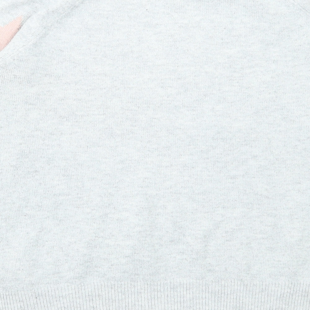 Matalan Womens Grey Round Neck Polyester Pullover Jumper Size M - Stars