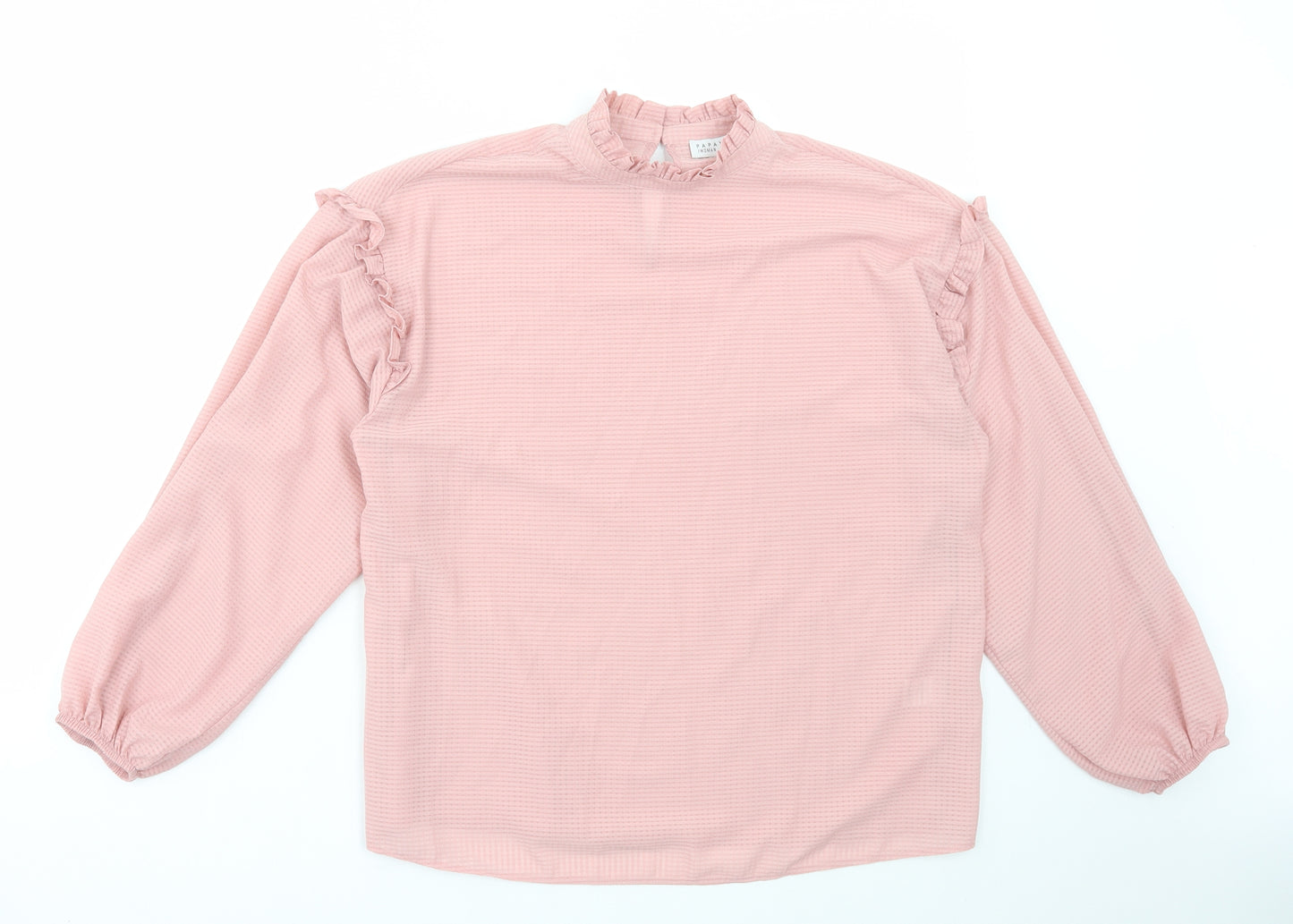 Matalan Womens Pink Polyester Basic Blouse Size 12 High Neck