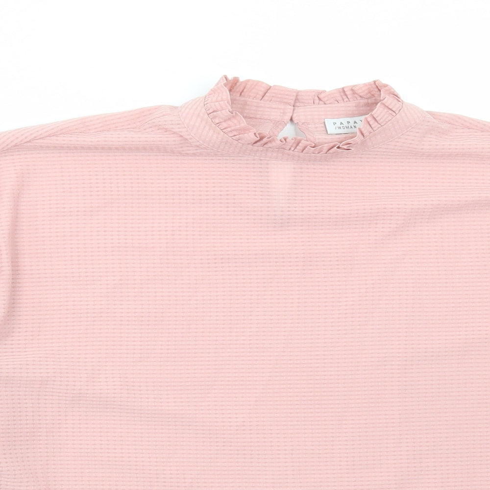 Matalan Womens Pink Polyester Basic Blouse Size 12 High Neck