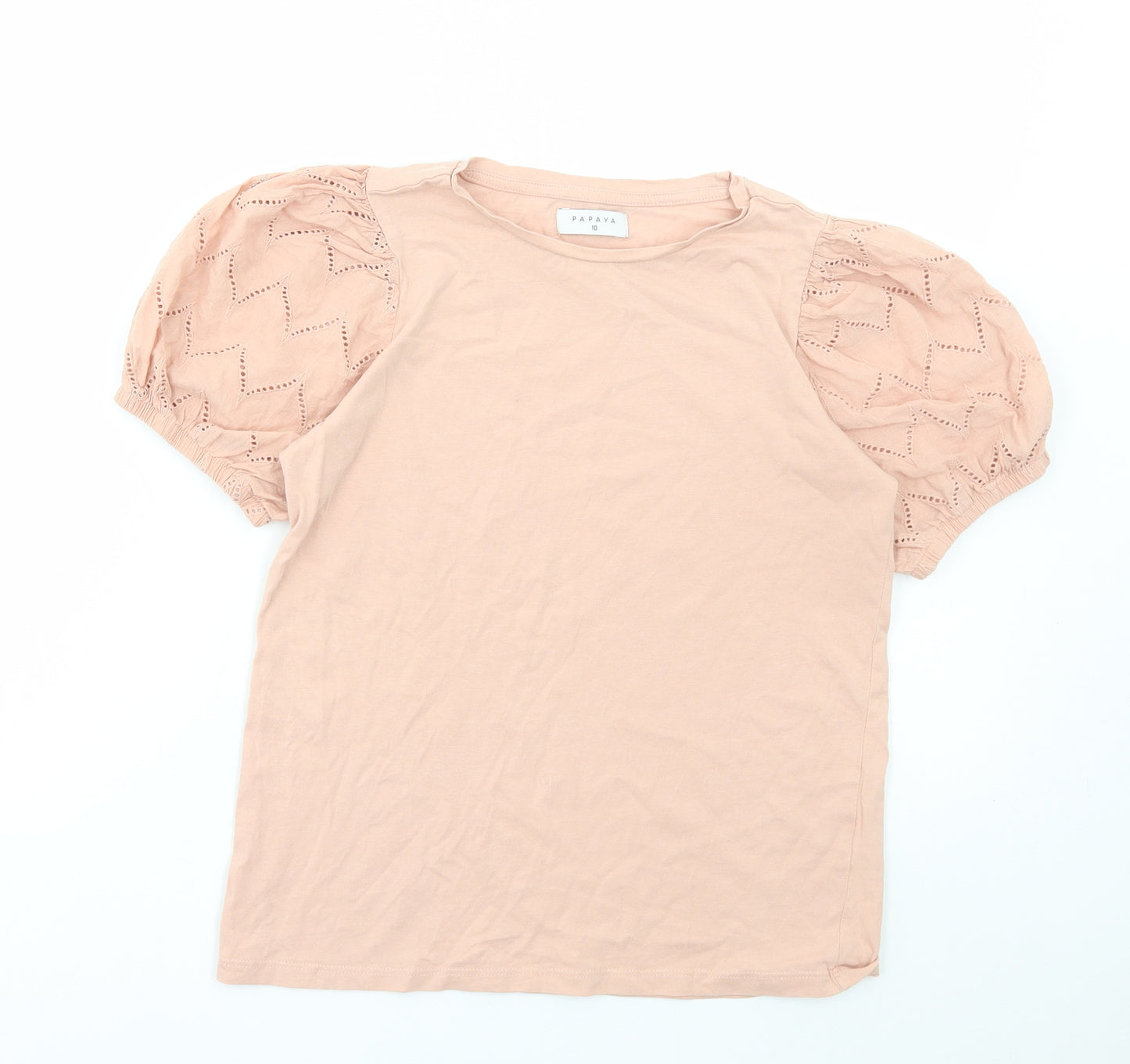 Matalan Womens Pink Cotton Basic T-Shirt Size 10 Round Neck