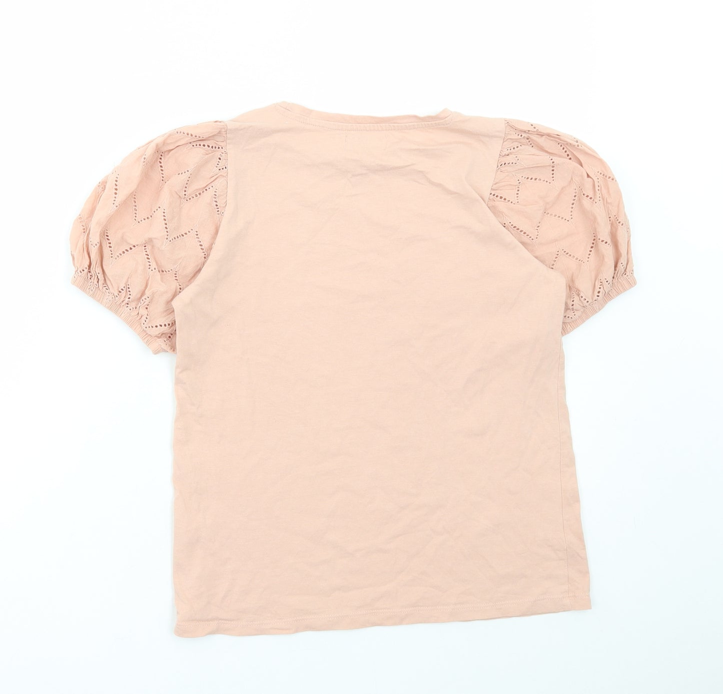 Matalan Womens Pink Cotton Basic T-Shirt Size 10 Round Neck