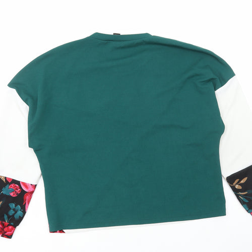 SheIn Womens Multicoloured Floral Polyester Pullover Sweatshirt Size L Pullover