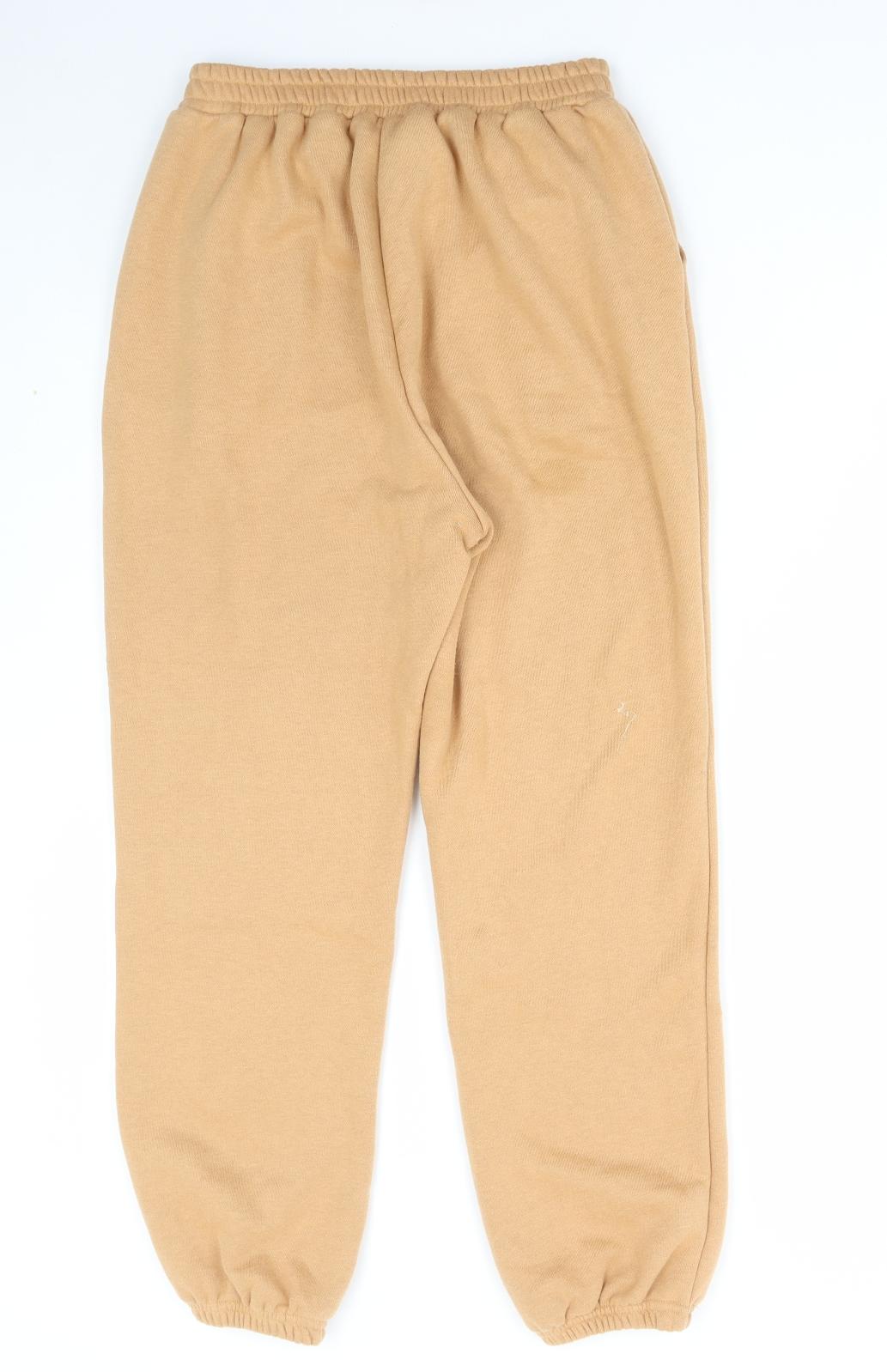 SheIn Womens Orange Cotton Jogger Trousers Size S L27 in Regular Drawstring