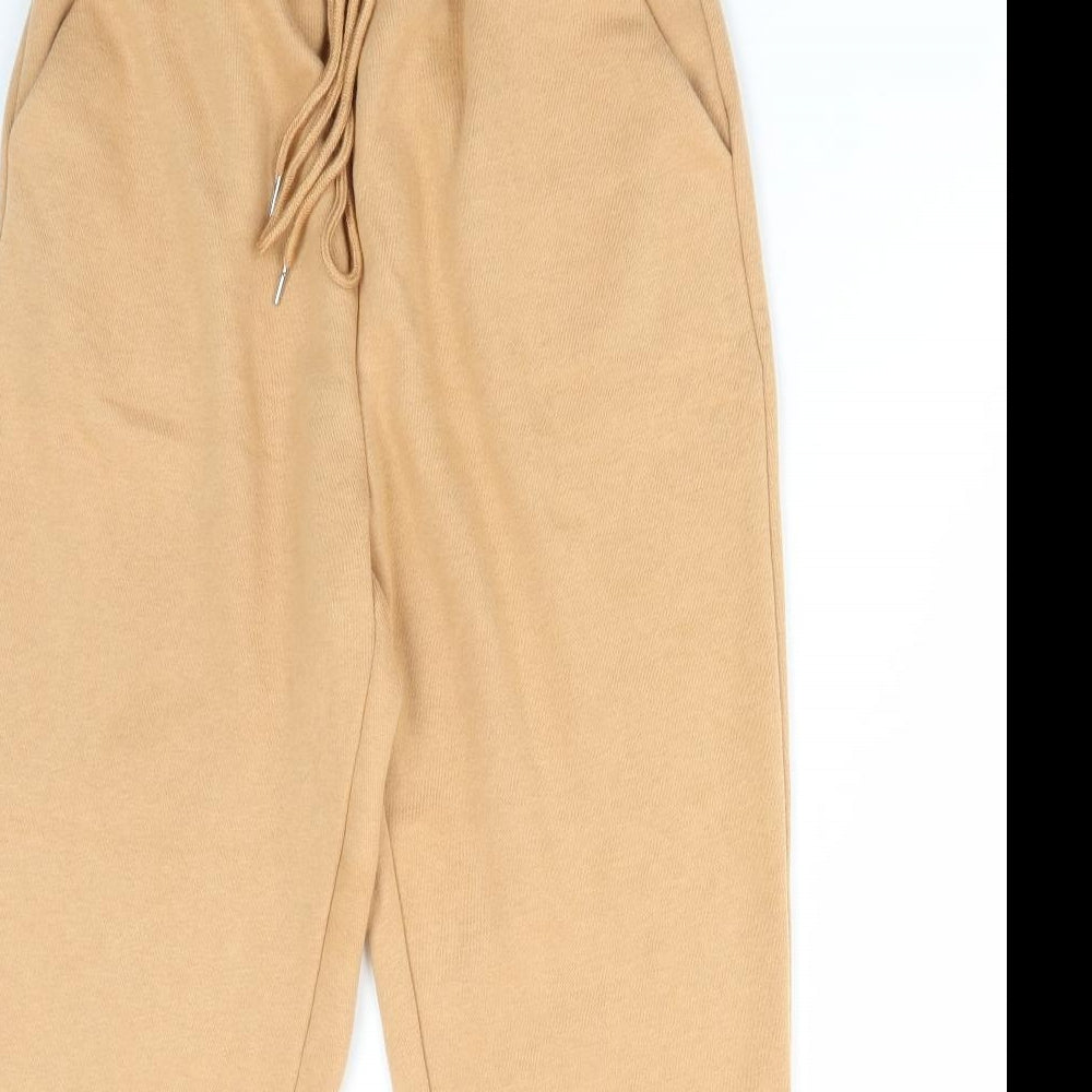 SheIn Womens Orange Cotton Jogger Trousers Size S L27 in Regular Drawstring