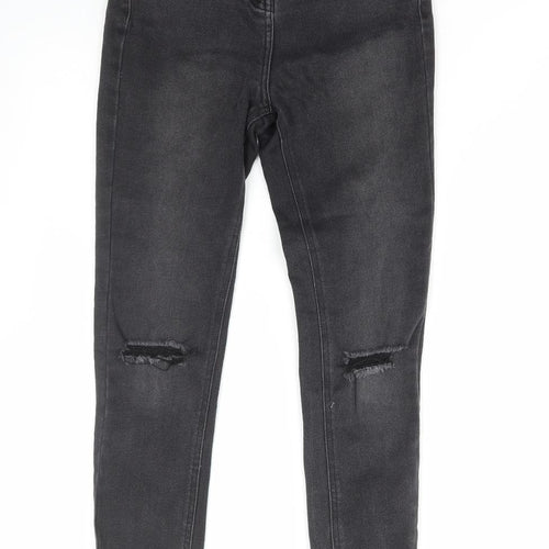 NEXT Womens Black Cotton Skinny Jeans Size 6 L29 in Regular Zip