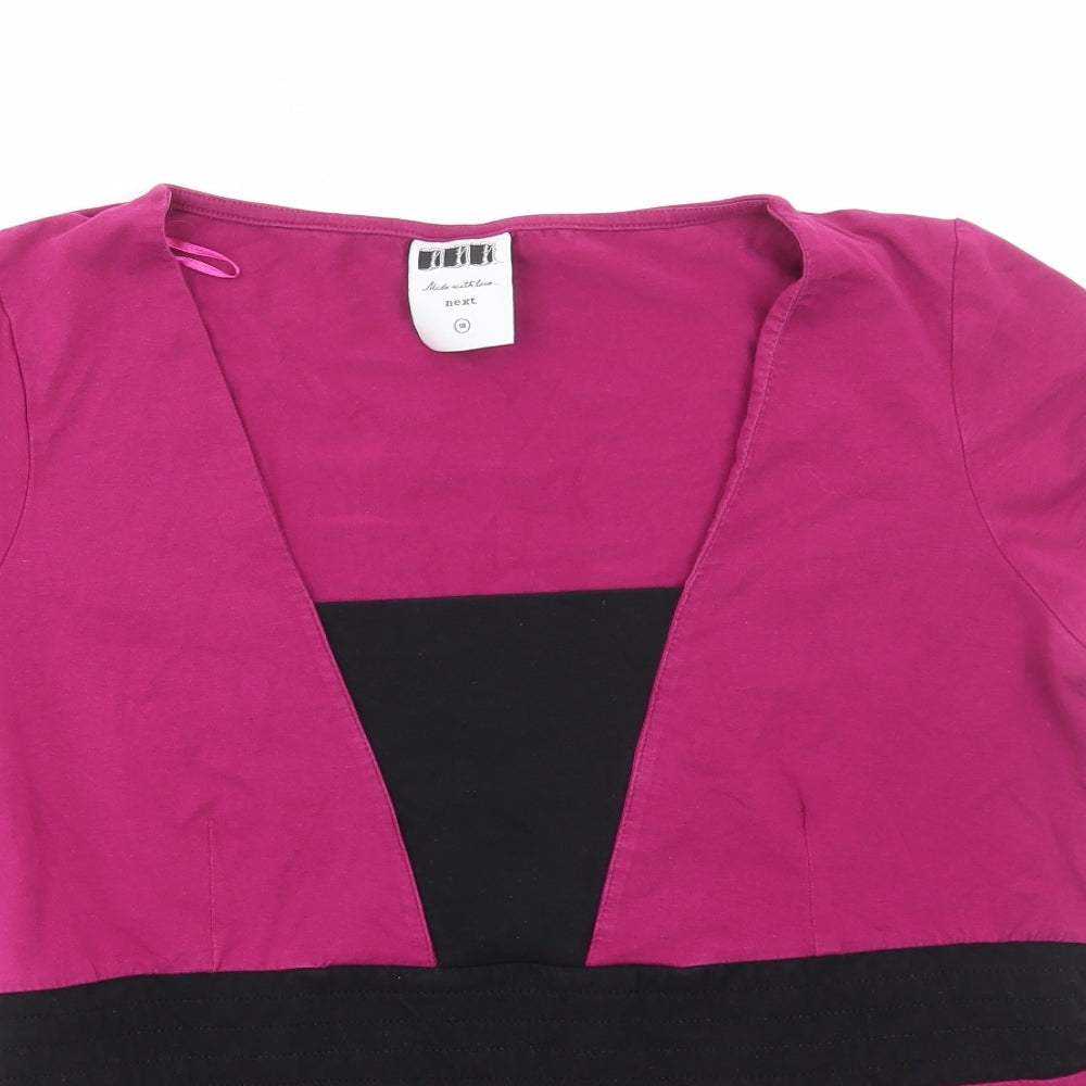 NEXT Womens Purple Cotton Basic T-Shirt Size 18 V-Neck