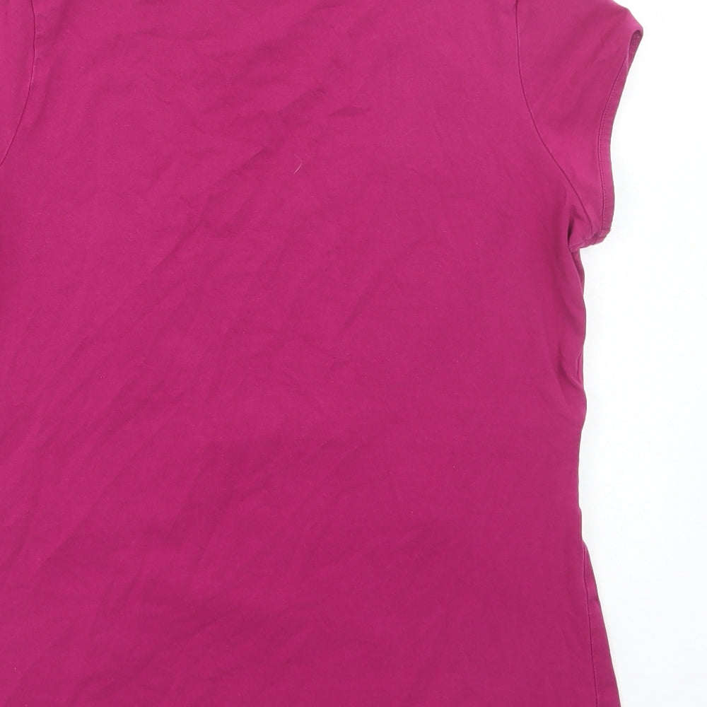 NEXT Womens Purple Cotton Basic T-Shirt Size 18 V-Neck
