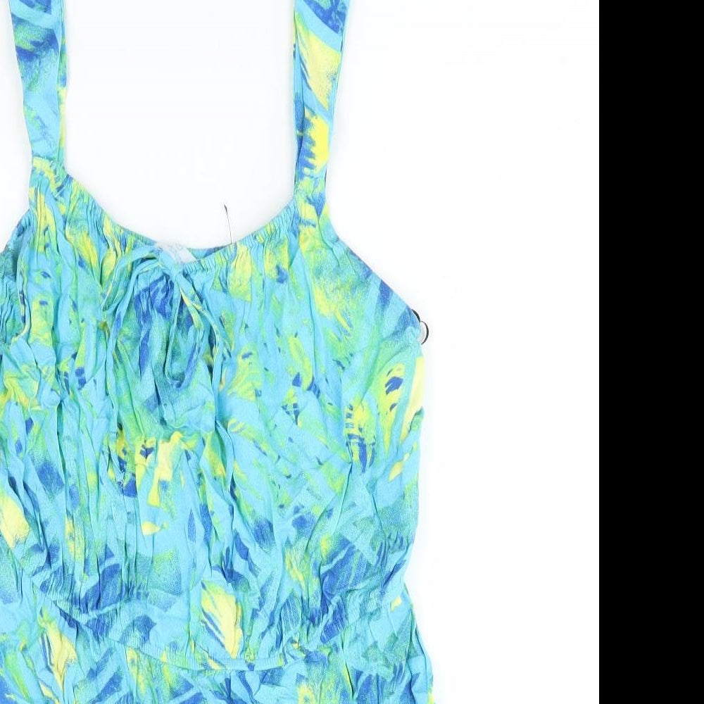 Primark Womens Multicoloured Geometric Viscose Playsuit One-Piece Size 16 Pullover