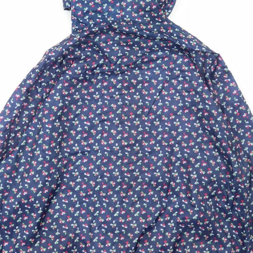 Proclimate Womens Blue Geometric Rain Coat Jacket Size XL Zip