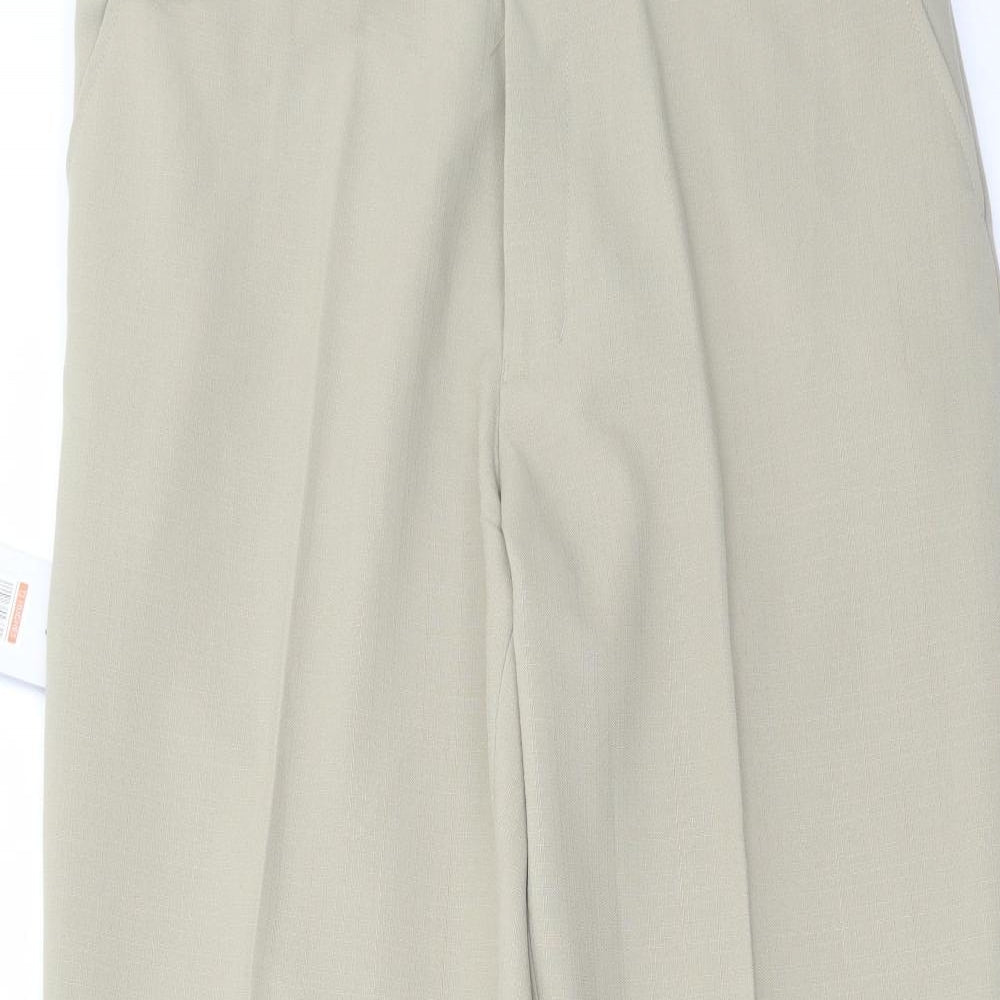 Carabou Mens Beige Polyester Trousers Size 38 in L31 in Regular Zip