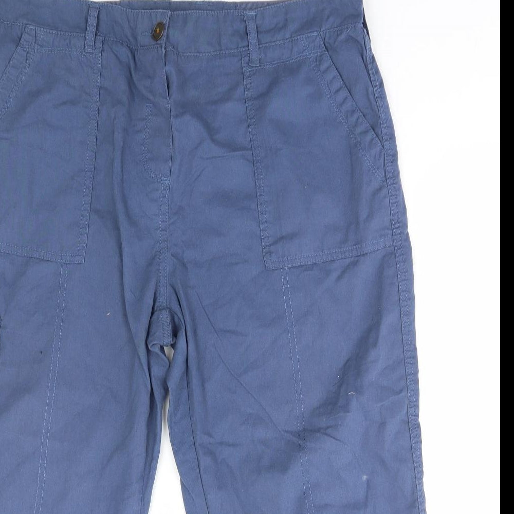 ARISTA Womens Blue Cotton Cargo Shorts Size 16 L20 in Regular Drawstring
