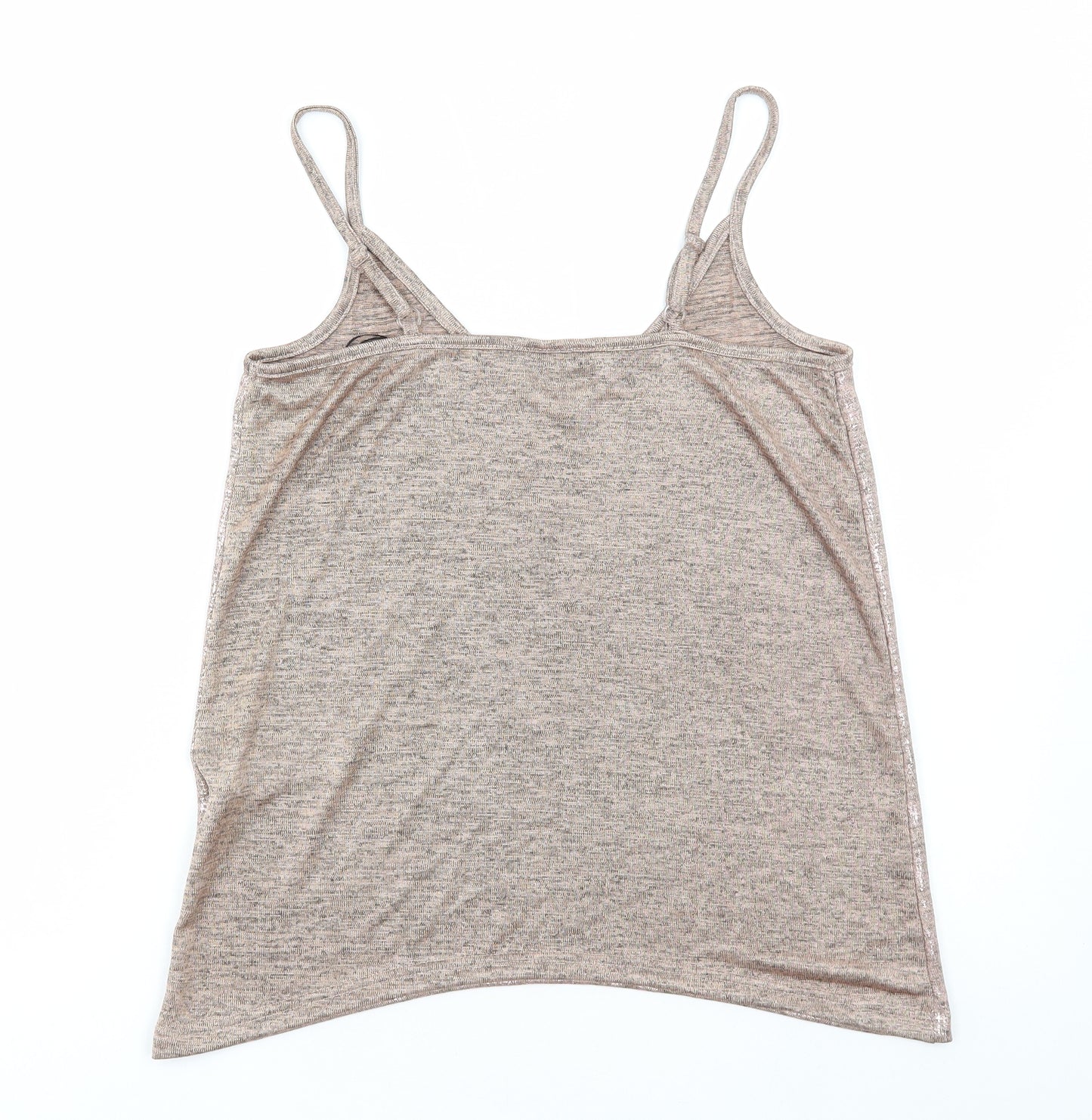 Body Flirt Womens Brown Polyester Camisole T-Shirt Size S V-Neck