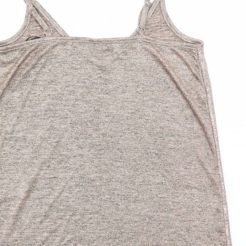Body Flirt Womens Brown Polyester Camisole T-Shirt Size S V-Neck