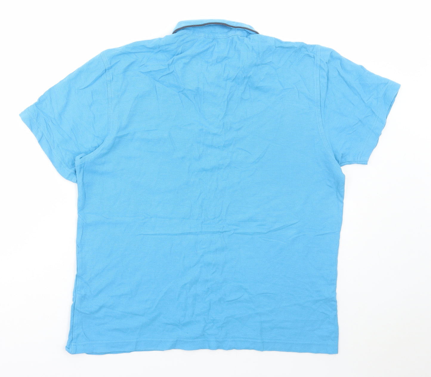Penguin Mens Blue Cotton Polo Size M Collared Button