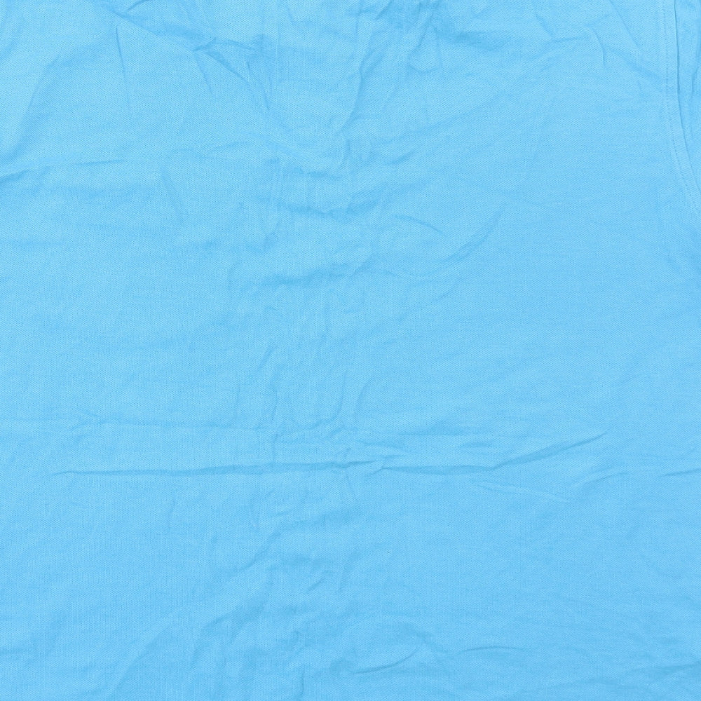 Penguin Mens Blue Cotton Polo Size M Collared Button