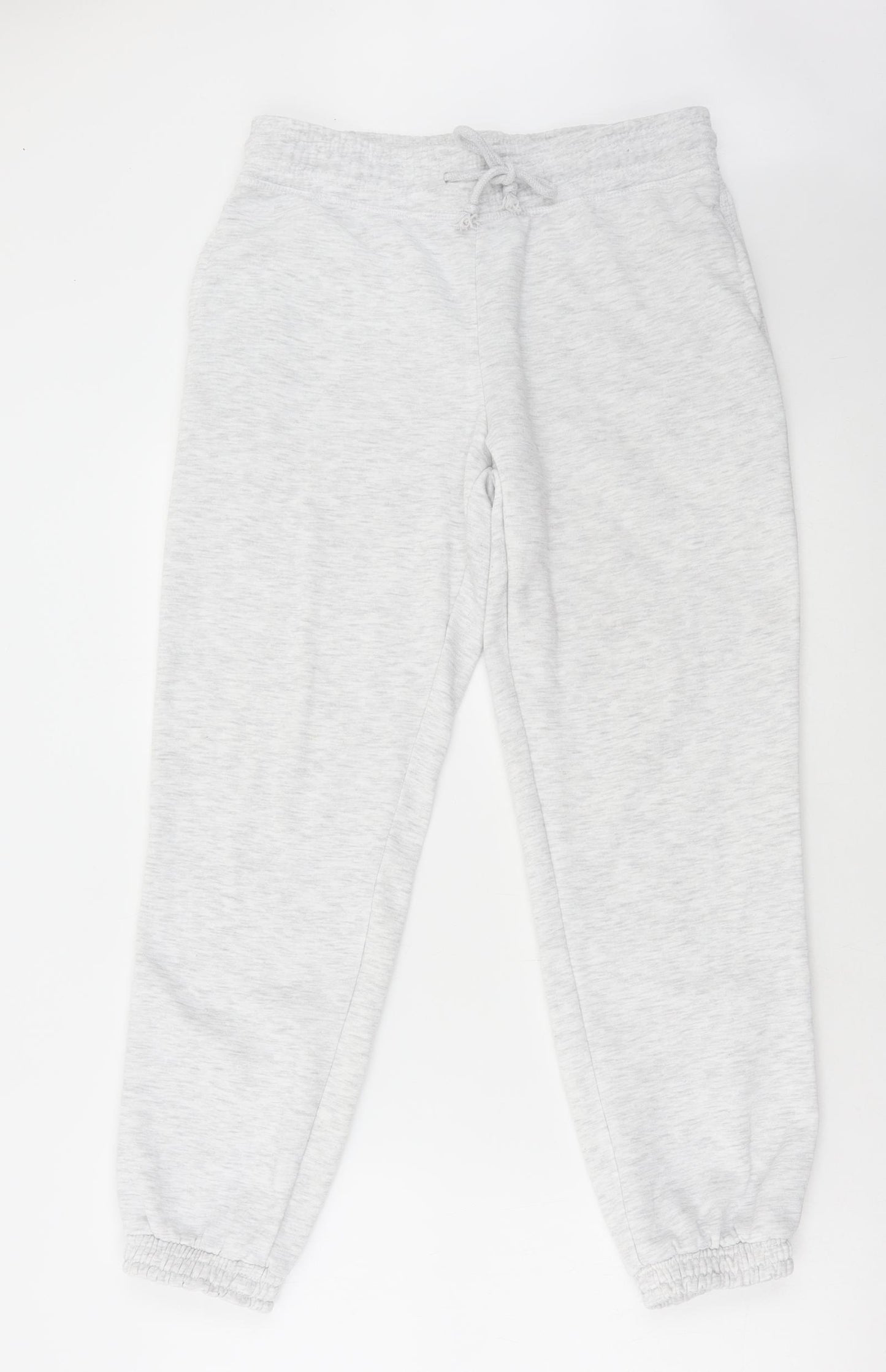 Primark Womens Grey Polyester Jogger Trousers Size S L28 in Regular Drawstring