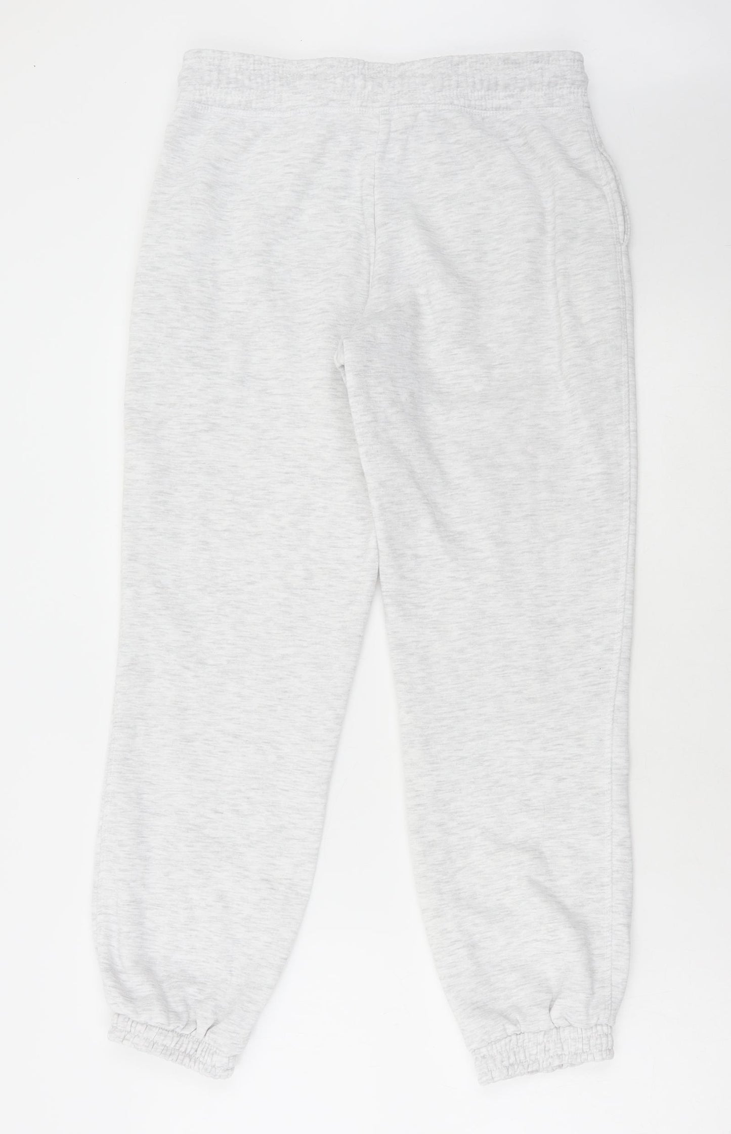 Primark Womens Grey Polyester Jogger Trousers Size S L28 in Regular Drawstring