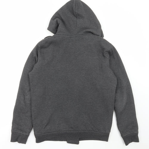 New Look Womens Grey Polyester Full Zip Sweatshirt Size M Zip