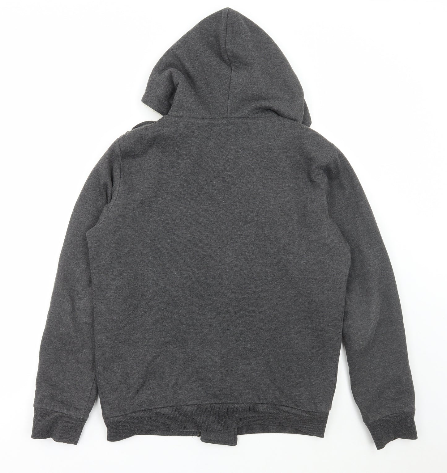 New Look Womens Grey Polyester Full Zip Sweatshirt Size M Zip