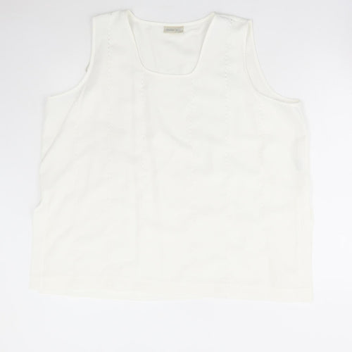 Michael Gold Womens Ivory Polyester Basic Blouse Size 22 Scoop Neck