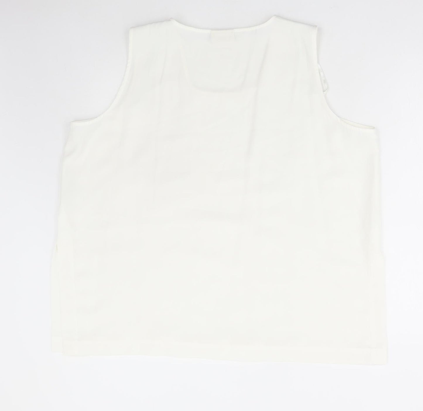 Michael Gold Womens Ivory Polyester Basic Blouse Size 22 Scoop Neck
