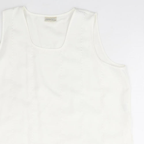 Michael Gold Womens Ivory Polyester Basic Blouse Size 22 Scoop Neck