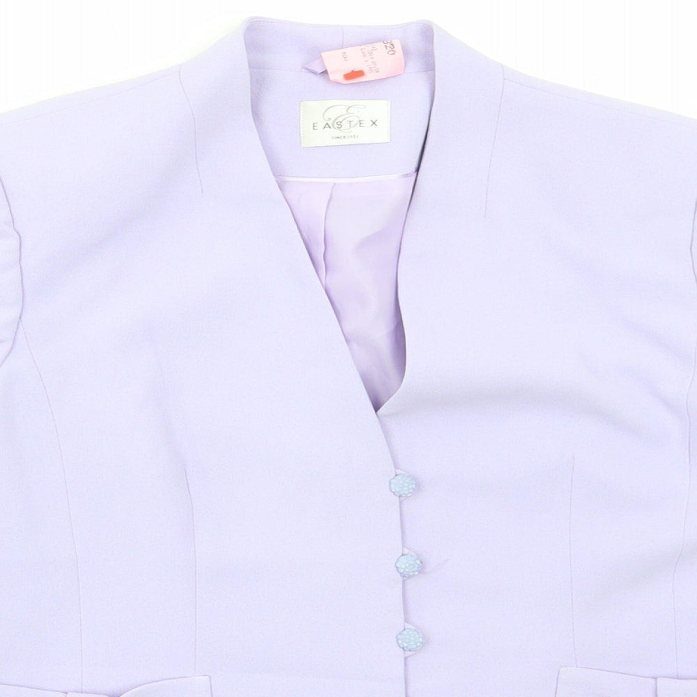Eastex Womens Purple Jacket Blazer Size 10 Button