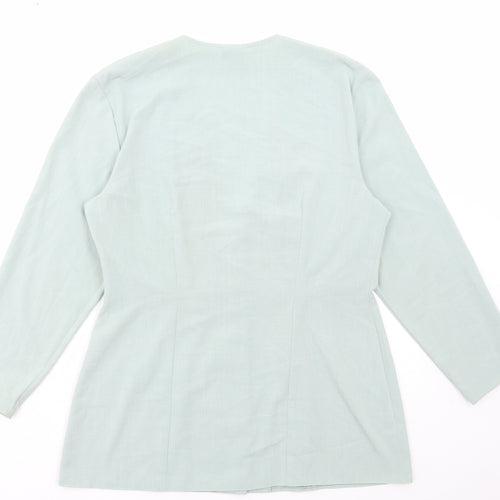 Rebecca Sheldon Womens Green Jacket Blazer Size 14 Button