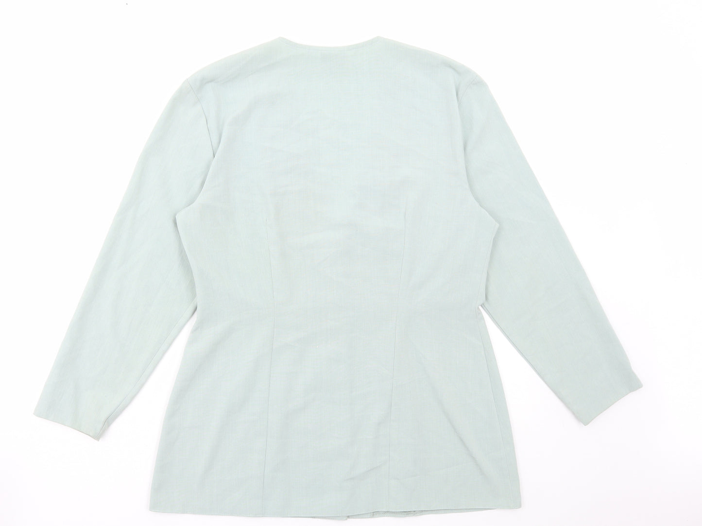 Rebecca Sheldon Womens Green Jacket Blazer Size 14 Button