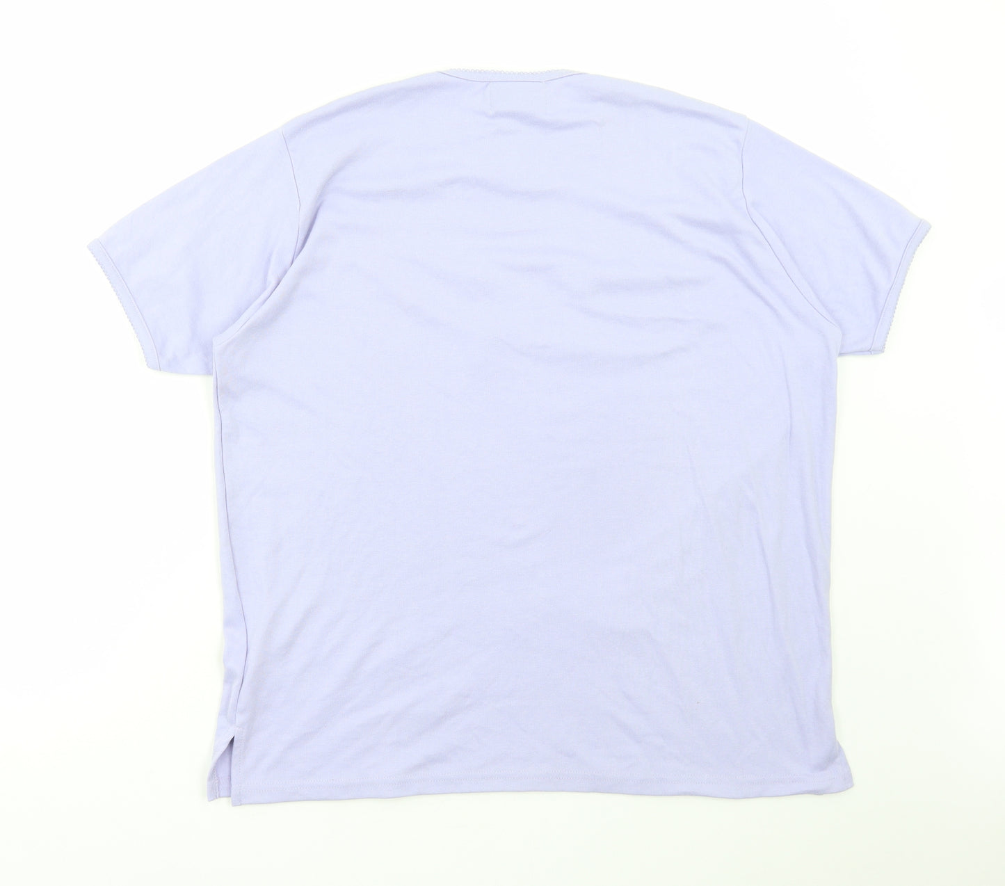 Honor Millburn Womens Purple Cotton Basic T-Shirt Size L Round Neck