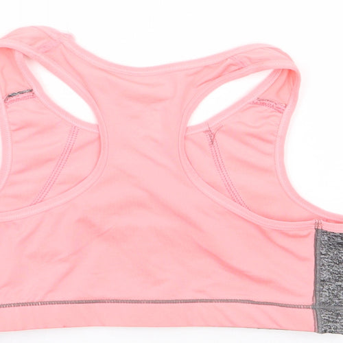 Active Fit Girls Grey Polyester Cropped Tank Size 8-9 Years Round Neck Pullover - Sports Bra