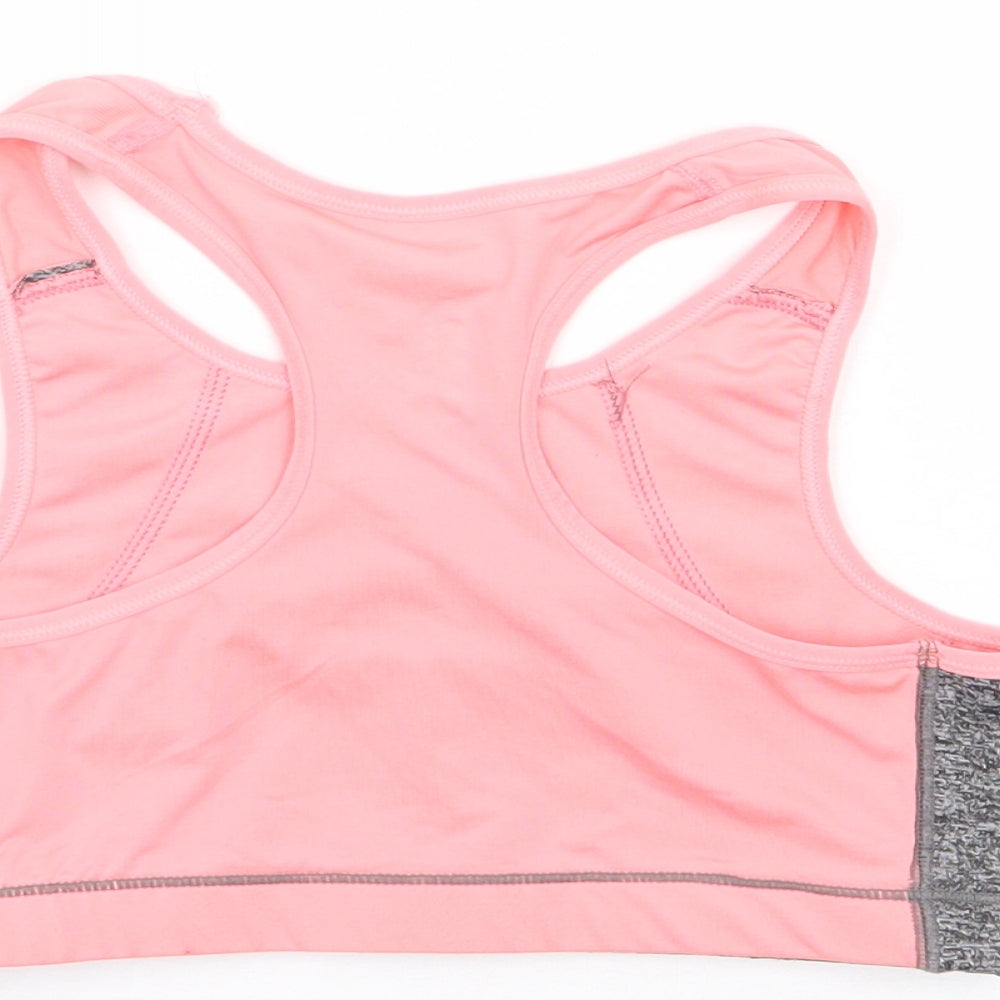Active Fit Girls Grey Polyester Cropped Tank Size 8-9 Years Round Neck Pullover - Sports Bra