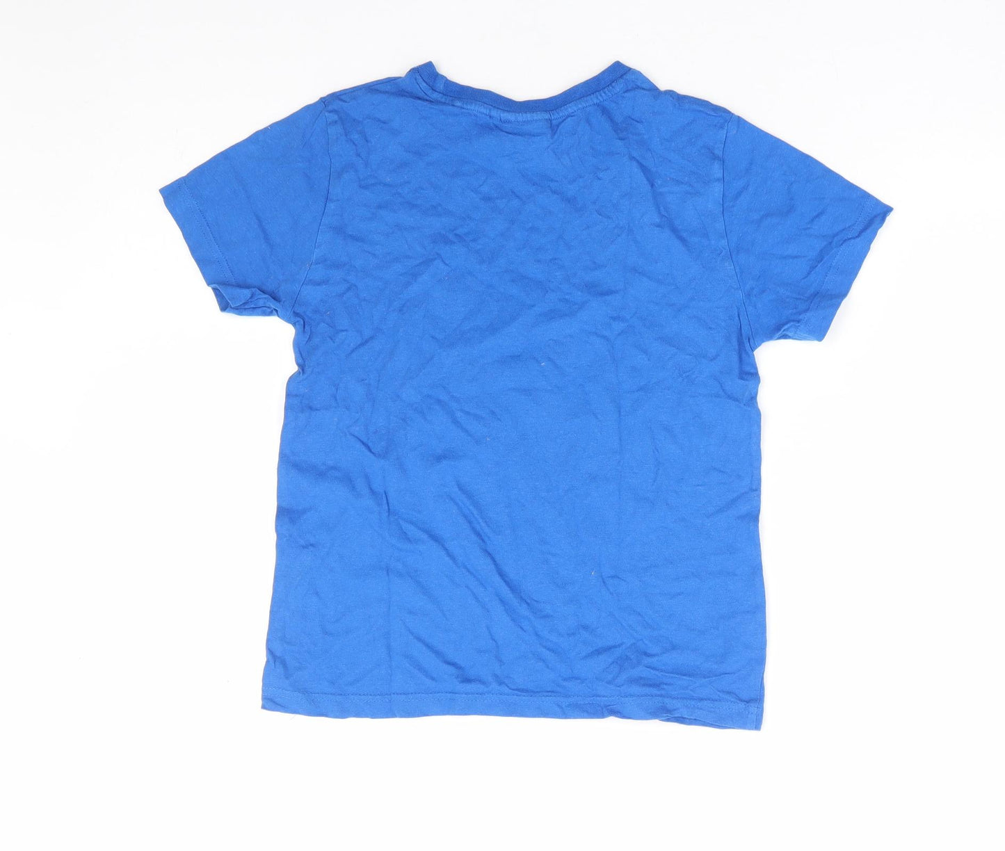 Primark Boys Blue 100% Cotton Basic T-Shirt Size 7-8 Years Round Neck Pullover - Spiderman