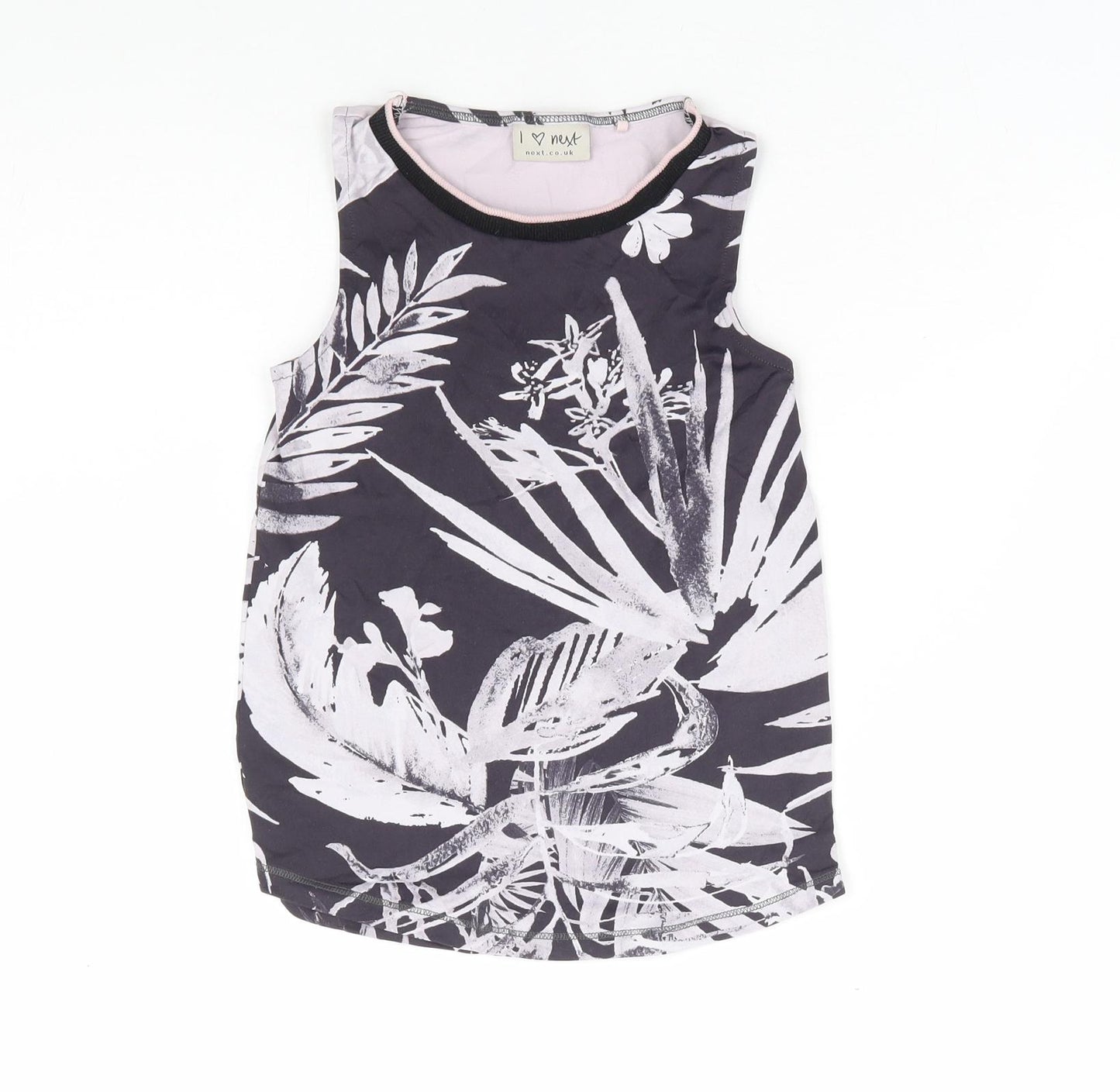 NEXT Girls Grey Geometric Nylon Basic Tank Size 5 Years Round Neck Pullover