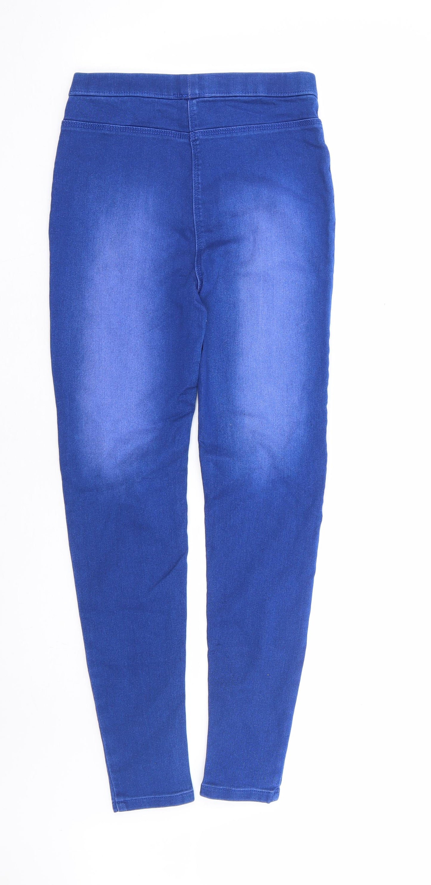 George Girls Blue Cotton Jegging Jeans Size 12-13 Years Regular Pullover