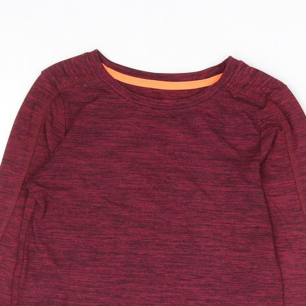 Dunnes Stores Boys Red Polyester Basic T-Shirt Size 6-7 Years Round Neck Pullover